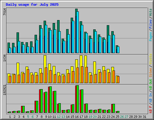 Daily usage for July 2025